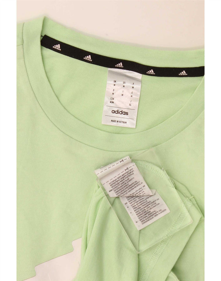Tricou grafic pentru bărbați Adidas Top din bumbac verde mediu