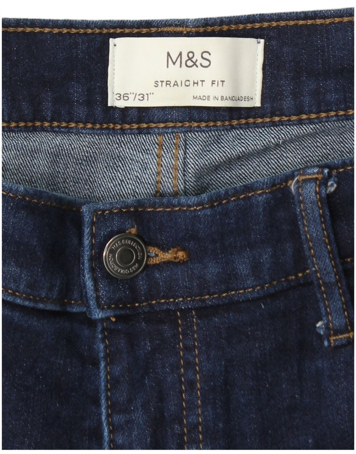 Blugi drepti pentru bărbați Marks & Spencer W36 L31 bleumarin