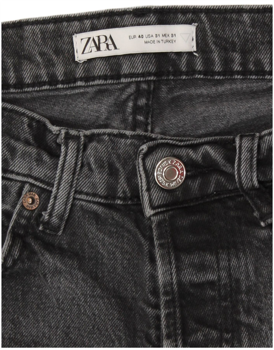 Blugi drepti pentru femei Zara EU 40 Medium W30 L27 Bumbac gri