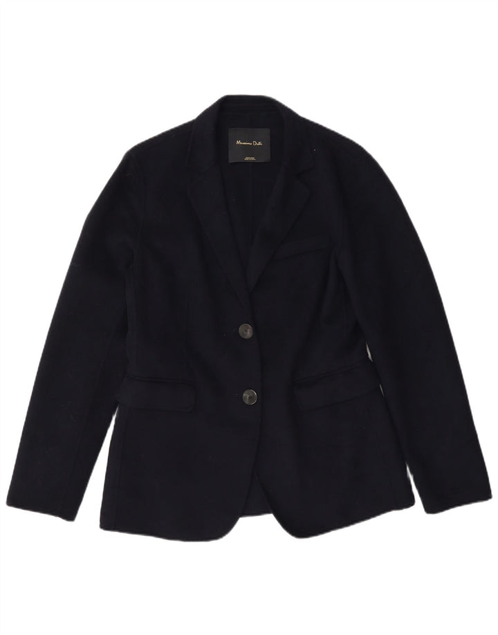 Massimo Dutti Jachetă Blazer pentru Femei cu 2 Nasturi EU 38 Lână Mic Bleumarin