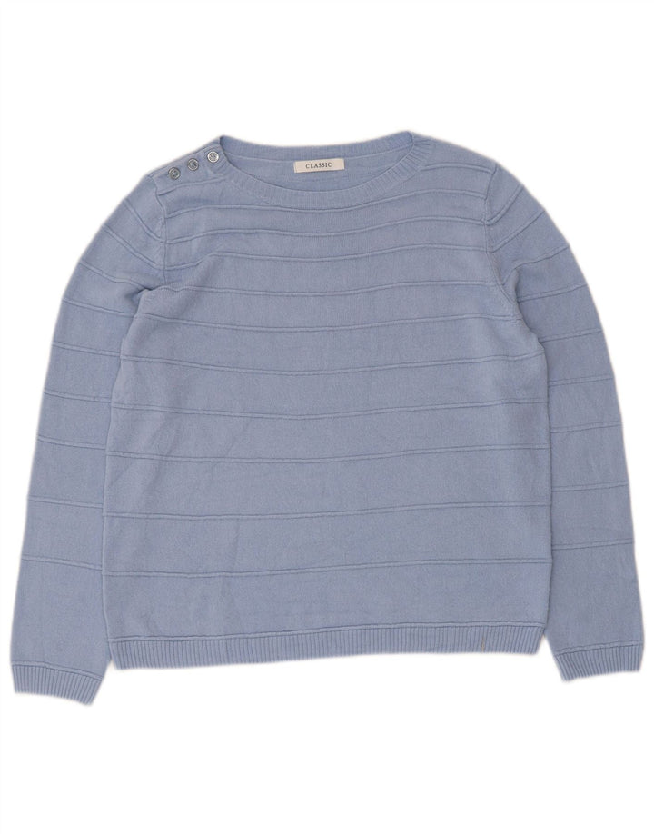 Pulover pentru femei Marks & Spencer clasic cu gâtul cu barca UK 12 Medium Blue