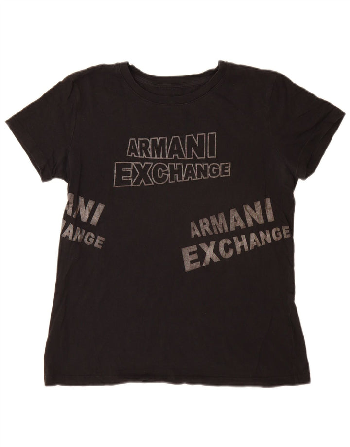Tricou cu grafică Armani Exchange pentru femei Top UK 14 Medium Black