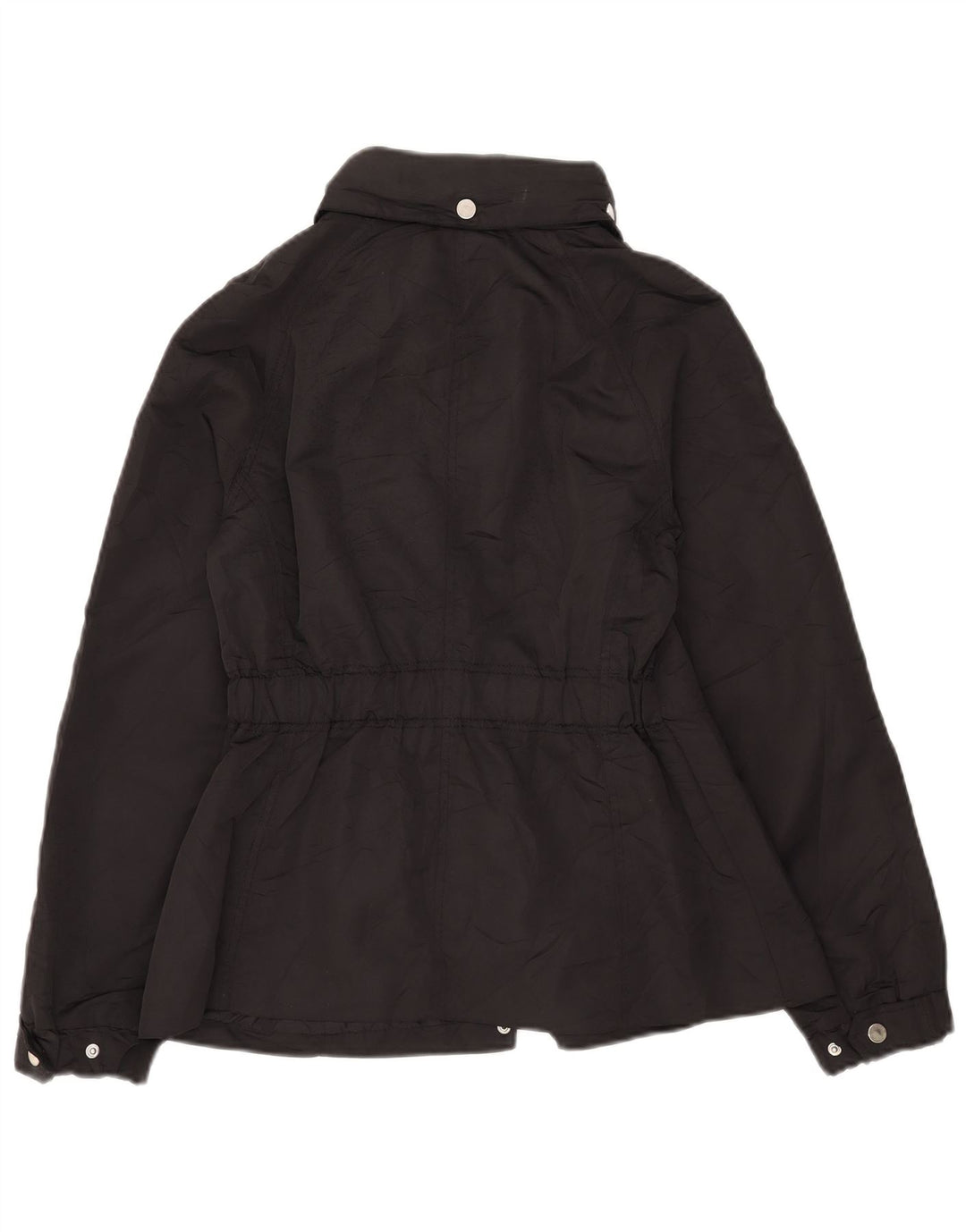 Jachetă de vânt cu glugă Massimo Dutti pentru femei UK 14 Poliester mediu negru