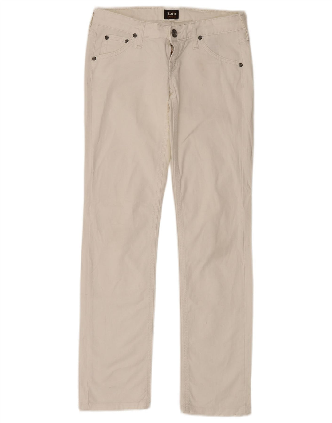 Blugi drepti pentru femei LEE W26 L33 bumbac alb