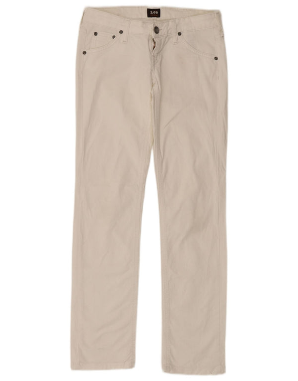 Blugi drepti pentru femei LEE W26 L33 bumbac alb