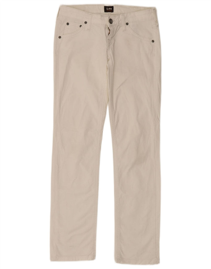 Blugi drepti pentru femei LEE W26 L33 bumbac alb