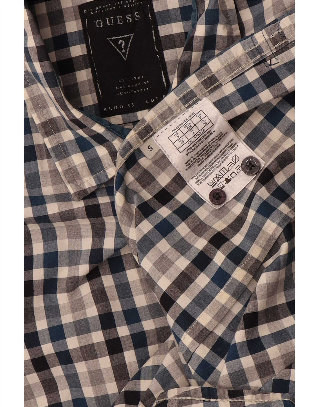 Cămașă pentru bărbați Guess Slim Fit Bumbac Mic Multicolor Gingham