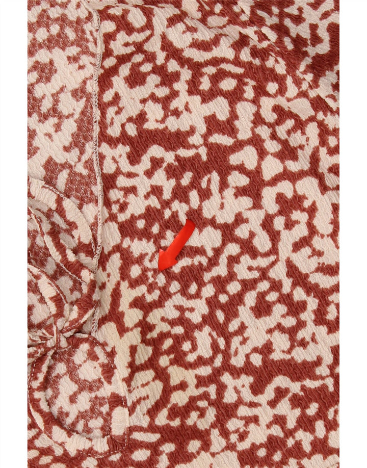 Topshop Rochie A-Line cu model abstract pentru femei UK 12 Maroon mediu