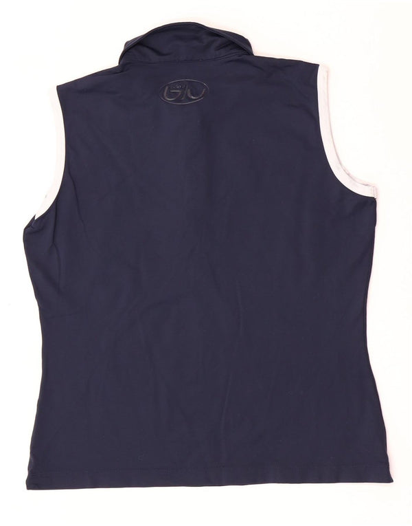 Tricou polo fără mâneci Byblos pentru femei UK 18 XL poliester bleumarin