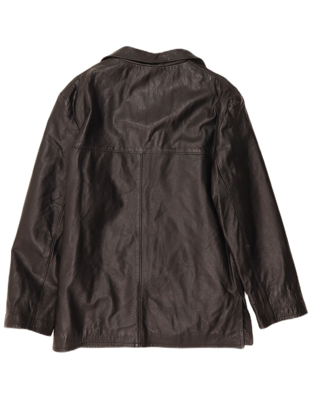 Jachetă de piele vintage pentru femei UK 14 Medium Black Leather