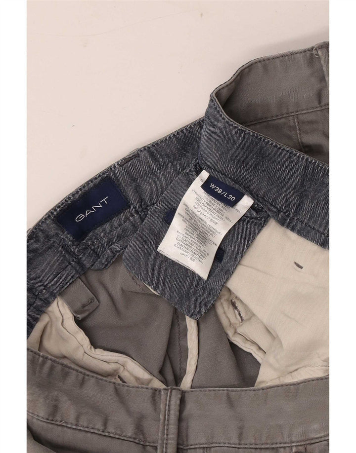 Pantaloni tăiați pentru bărbați Gant L38 L25 bumbac gri
