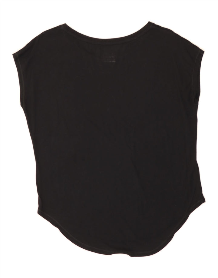 LOTTO Womens Oversized Graphic Blouse Top UK 10 Small Black Vintage Lotto and Second-Hand Lotto from Messina Hembry 