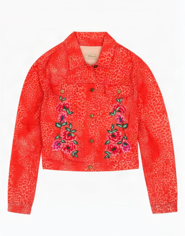 Blumarine Jachetă de blugi pentru femei IT 40 Small Red Animal Print