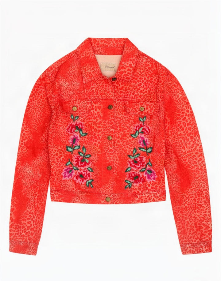 Blumarine Jachetă de blugi pentru femei IT 40 Small Red Animal Print
