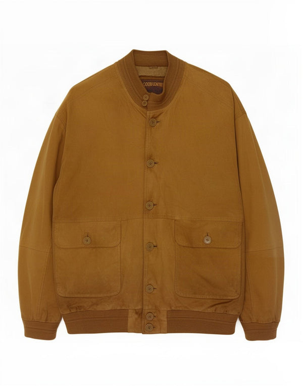 Jachetă bomber din piele intoarsa pentru barbati James Dillon UK 42 XL piele maro