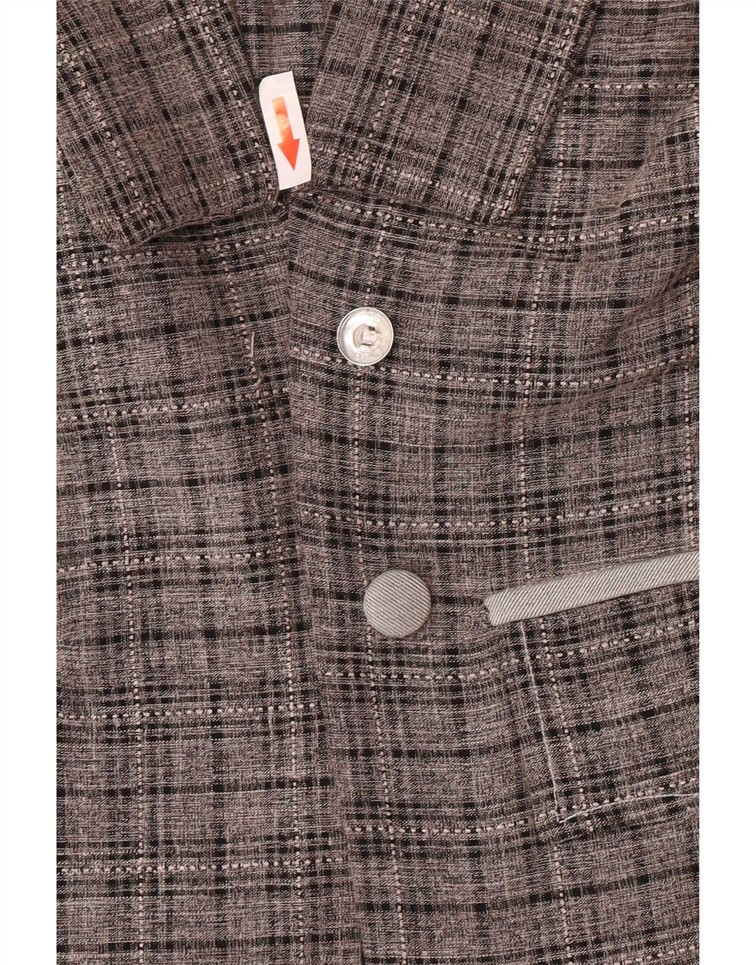 Vintage Womens Longline Blazer Jacket UK 14 Medium Grey Plaid