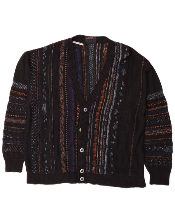 Pulover cardigan pentru bărbați Greenfield IT 52 mare bleumarin cu dungi clasice