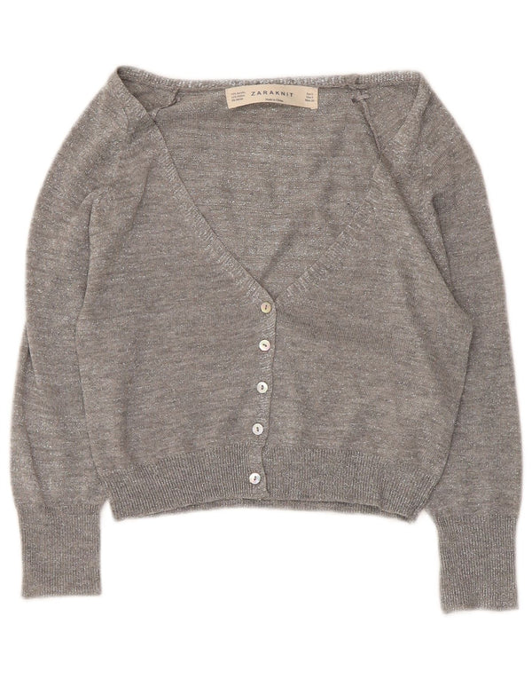 Pulover Bolero pentru femei cu mâneci 3/4 din Zara UK 10, mic, gri, pete acrilic