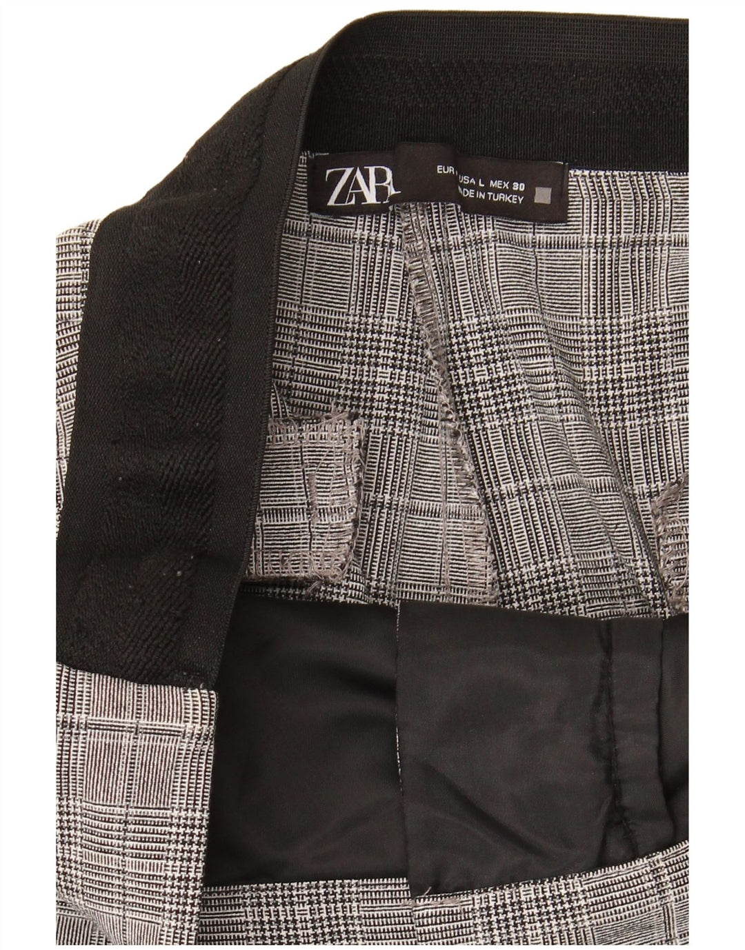 Pantaloni tăiați pentru femei Zara L30 L25 Gri Check