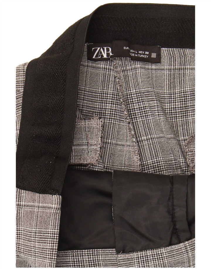 Pantaloni tăiați pentru femei Zara L30 L25 Gri Check