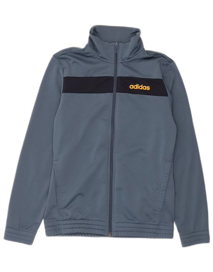 Jachetă de trening pentru băieți Adidas 12-13 ani, gri, poliester color bloc