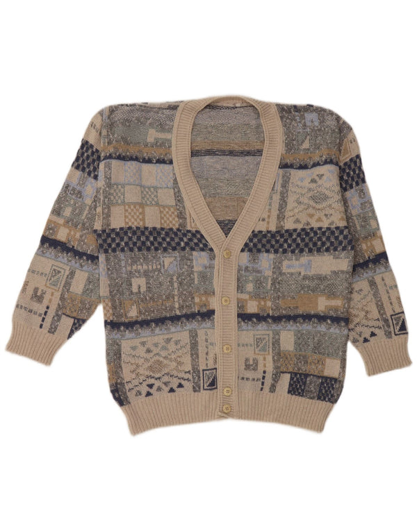 Pulover Cardigan Vintage Bărbați Mediu Multicolor Geometric