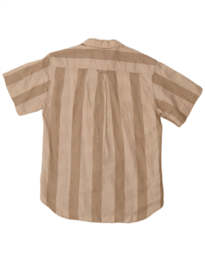 Cămașă cu mânecă scurtă pentru bărbați WALBUSCH Mărimea 39/40, in dungi medii, bej
