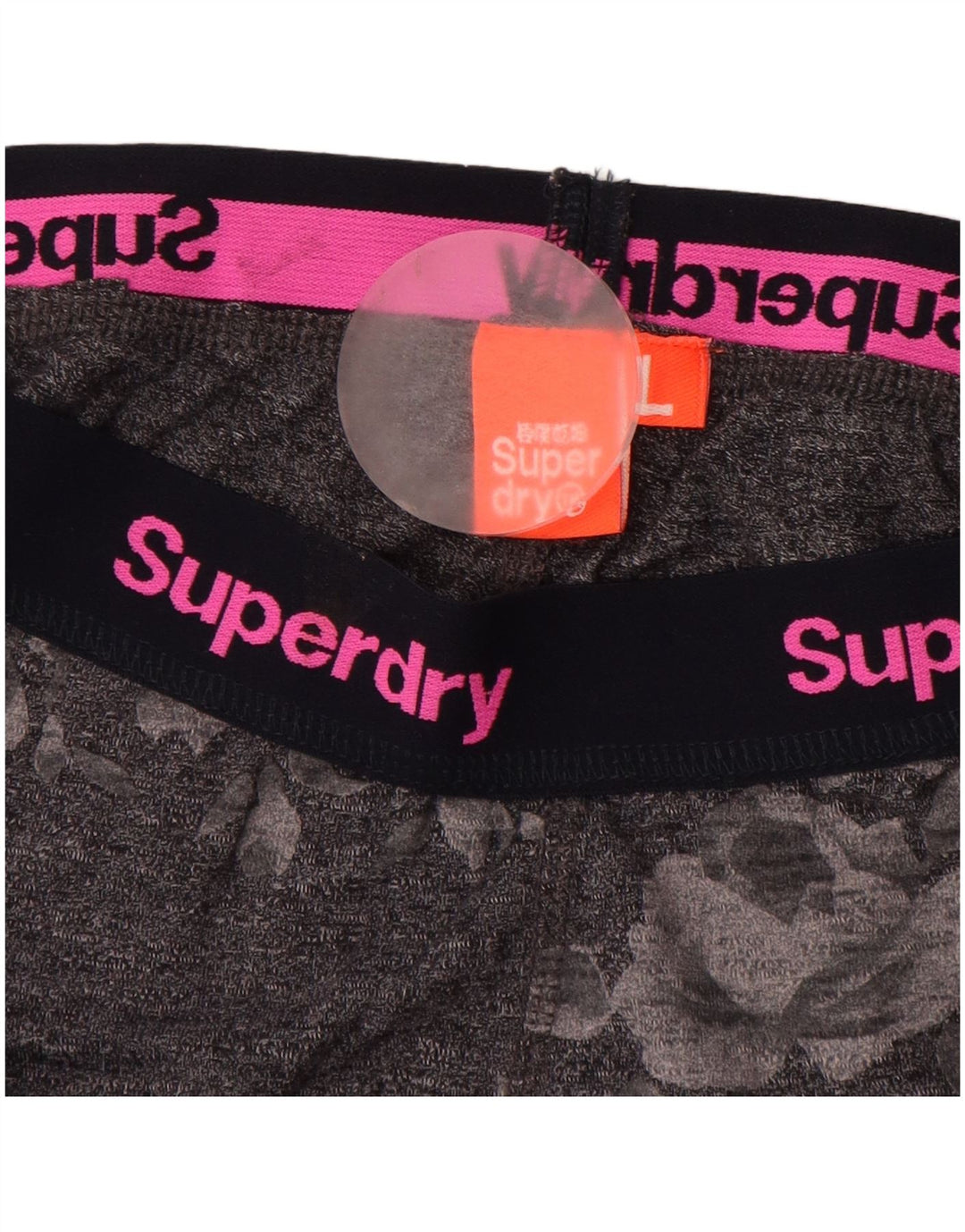SUPERDRY Leggings cu grafică pentru femei UK 14, mare, gri, bumbac floral