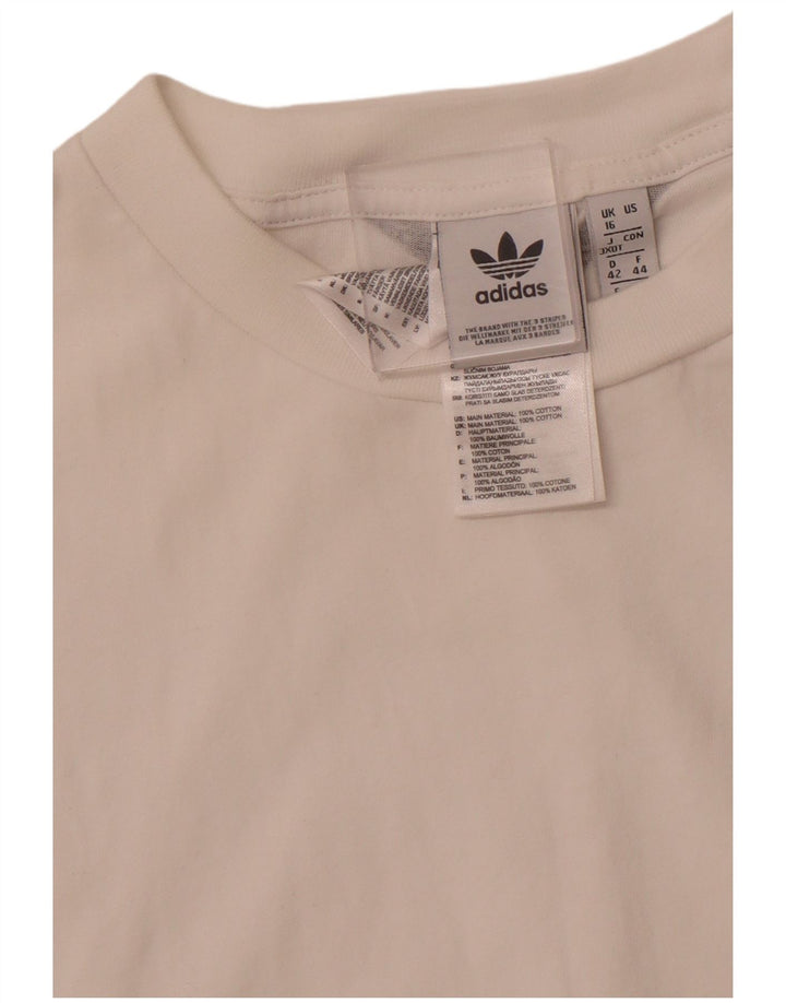 Rochie tricou fără mâneci ADIDAS UK 16 Bumbac alb mare
