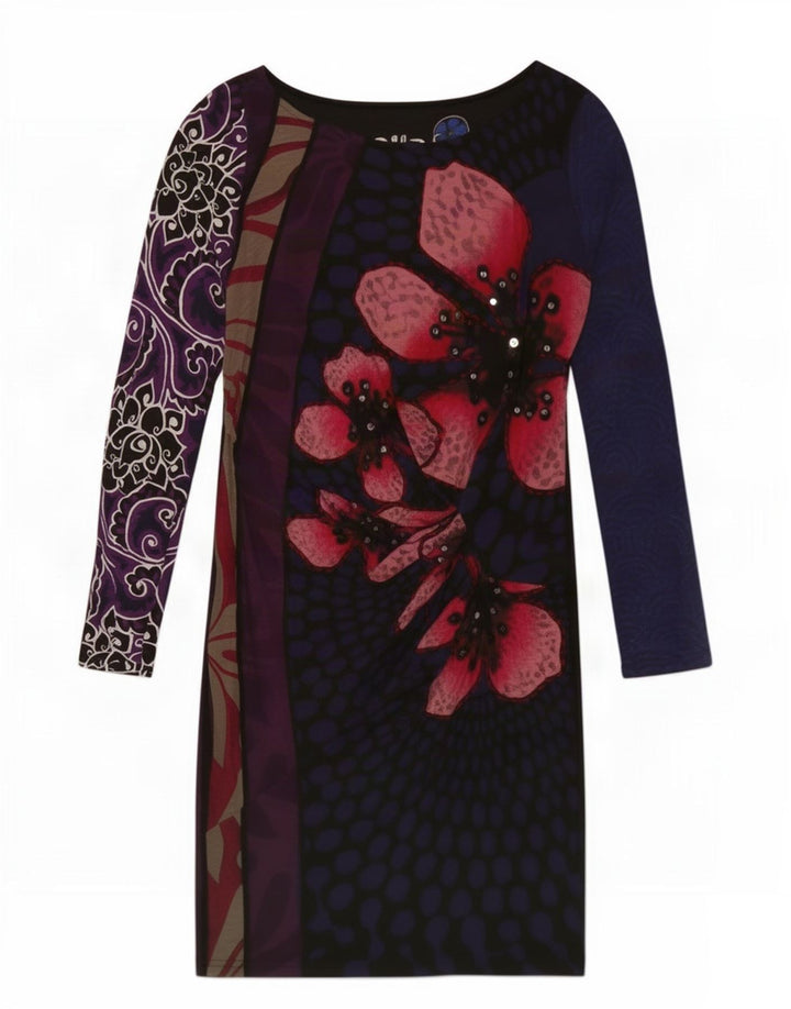 Rochie teacă cu model abstract Desigual pentru femei UK 12 Medium Multicolor