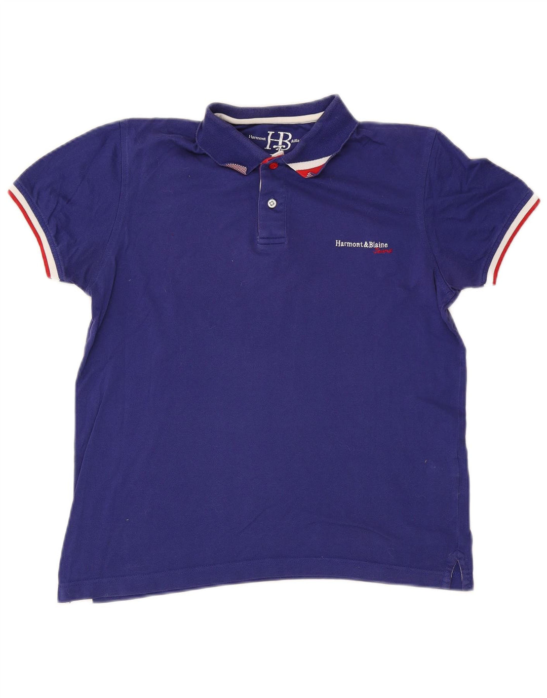 Tricou polo pentru bărbați Harmont & Blaine, bumbac albastru mic