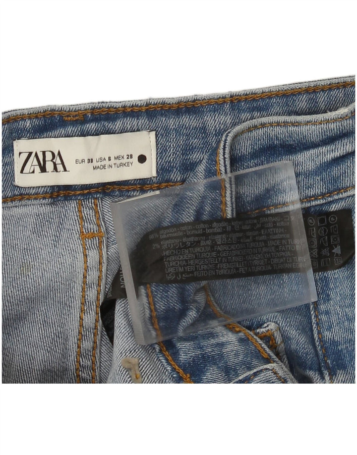 Blugi Zara Femei Bootcut EU 38 Mici W28 L26 Bumbac Albastru