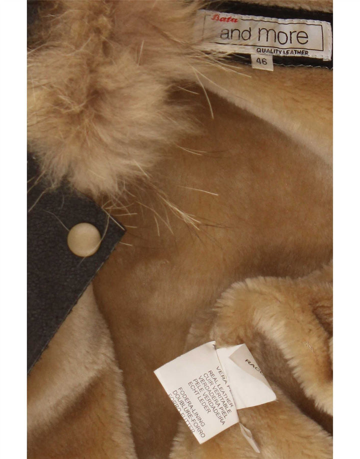 Jachetă din shearling cu glugă pentru femei Bata and More IT 46, mare, maro, din piele
