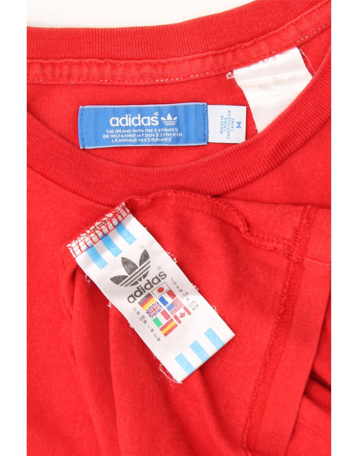 Tricou grafic pentru bărbați Adidas Top, bumbac roșu mediu