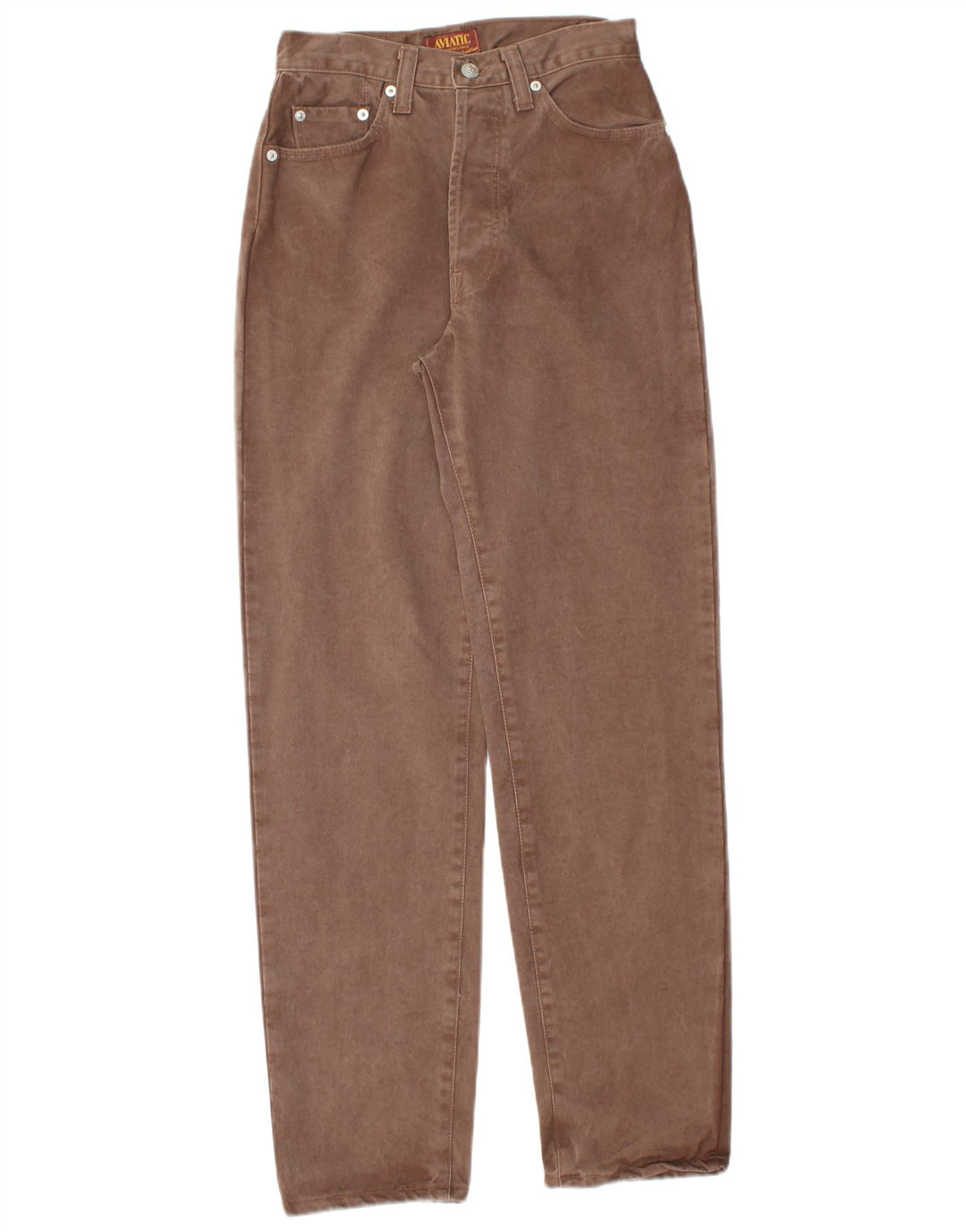 Blugi conici pentru femei AVIATIC W28 L31 bumbac maro