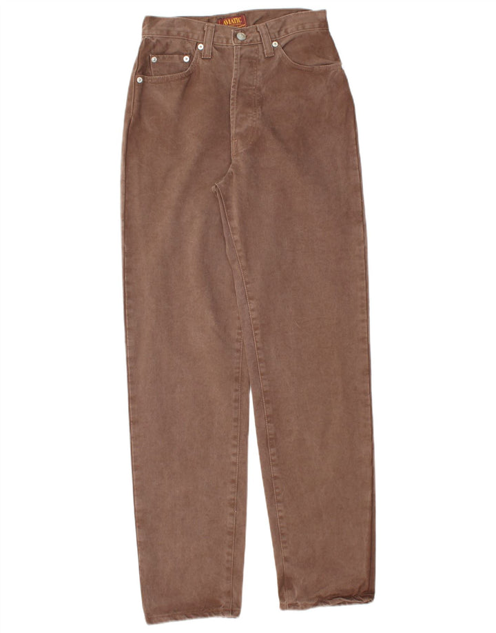 Blugi conici pentru femei AVIATIC W28 L31 bumbac maro