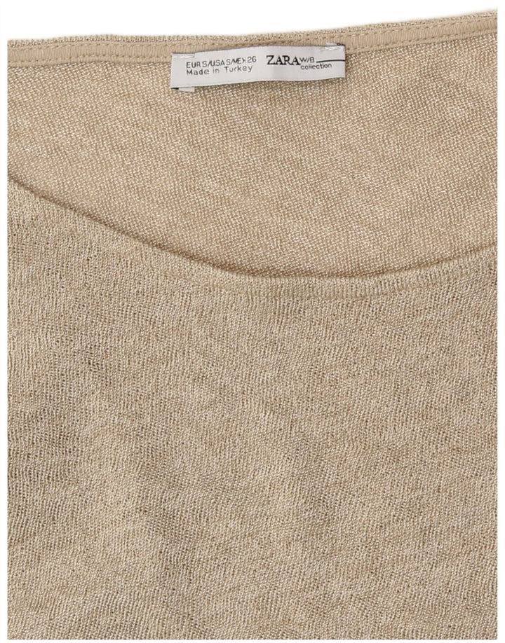 Bluză supradimensionată pentru femei Zara UK 10 Small Gold Colorblock