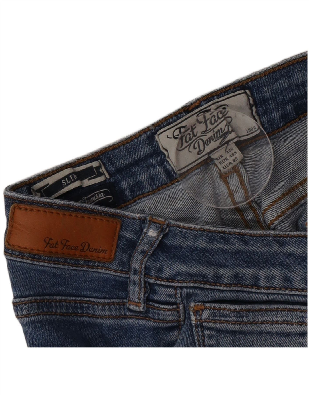 Fat Face Blugi subțiri pentru femei UK 12 Medium W32 L28 Blue Bumbac
