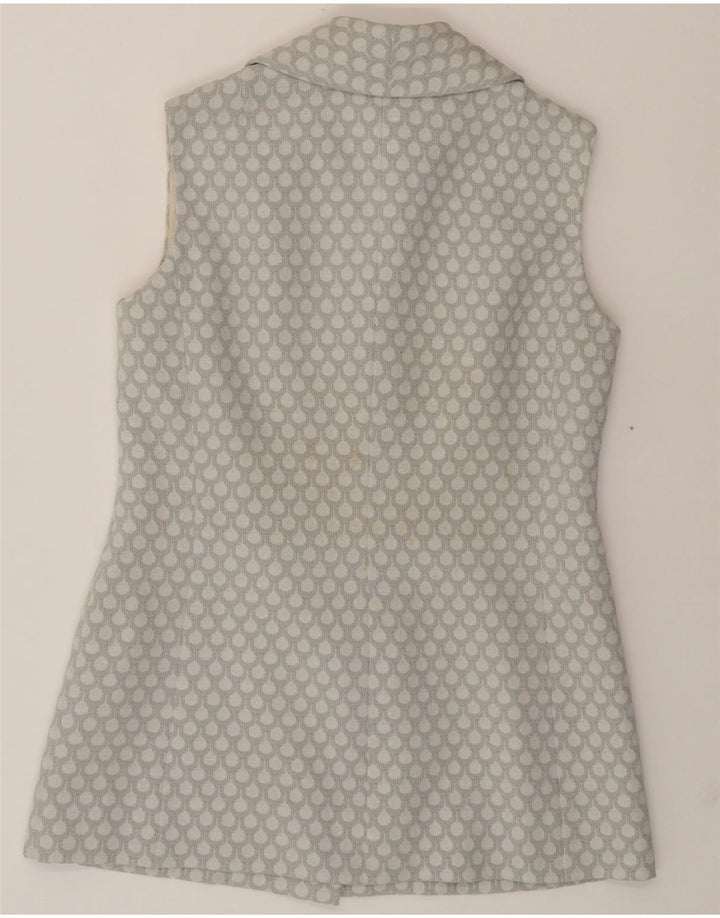 VINTAGE Womens Double Breasted Blazer Jacket UK 14 Medium Grey Spotted Vintage Vintage and Second-Hand Vintage from Messina Hembry 