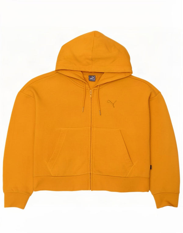 Pulover Puma Crop Zip pentru femei UK 14 Bumbac galben mediu
