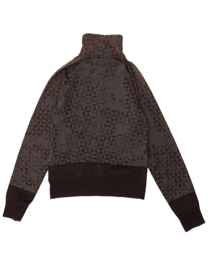 Jachetă de top pentru trening Puma pentru femei UK 10 Small Gri Geometric Poliester