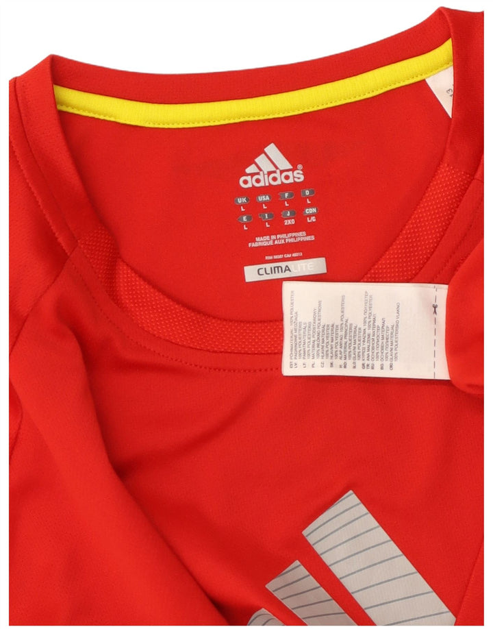 Tricou cu grafic Climalite ADIDAS pentru bărbați Top mare din poliester roșu