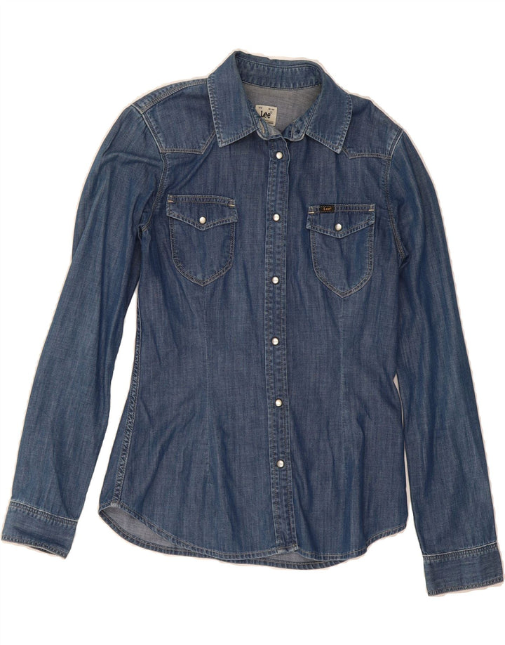 LEE Womens Denim Shirt UK 10 Small Blue Vintage Lee and Second-Hand Lee from Messina Hembry 