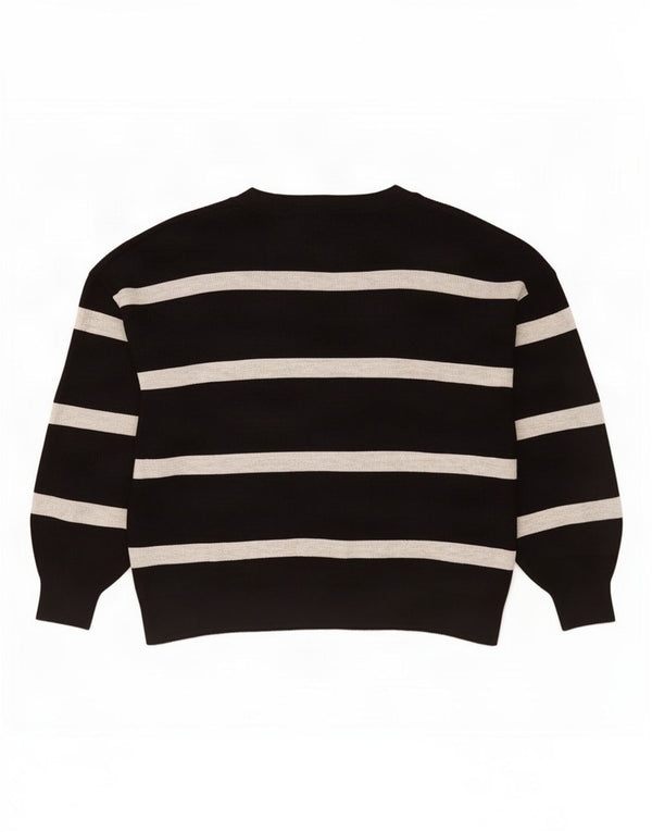 Pulover cu decolteu în V pentru femei Marks & Spencer UK 18 XL cu dungi negre
