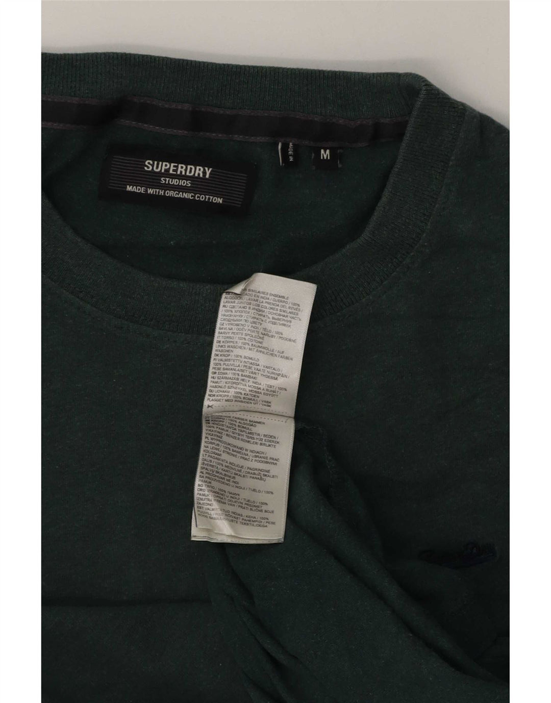 Tricou Superdry pentru bărbați Top din bumbac verde mediu