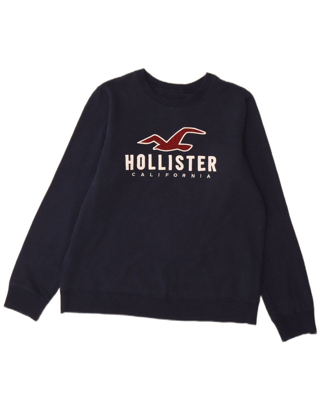 Hanorac grafic Hollister pentru bărbați Jumper mediu din bumbac bleumarin