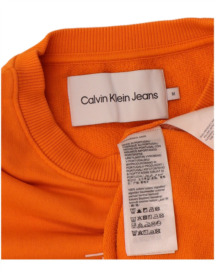 Hanorac grafic pentru bărbați Calvin Klein Jeans Pulover Bumbac portocaliu mediu