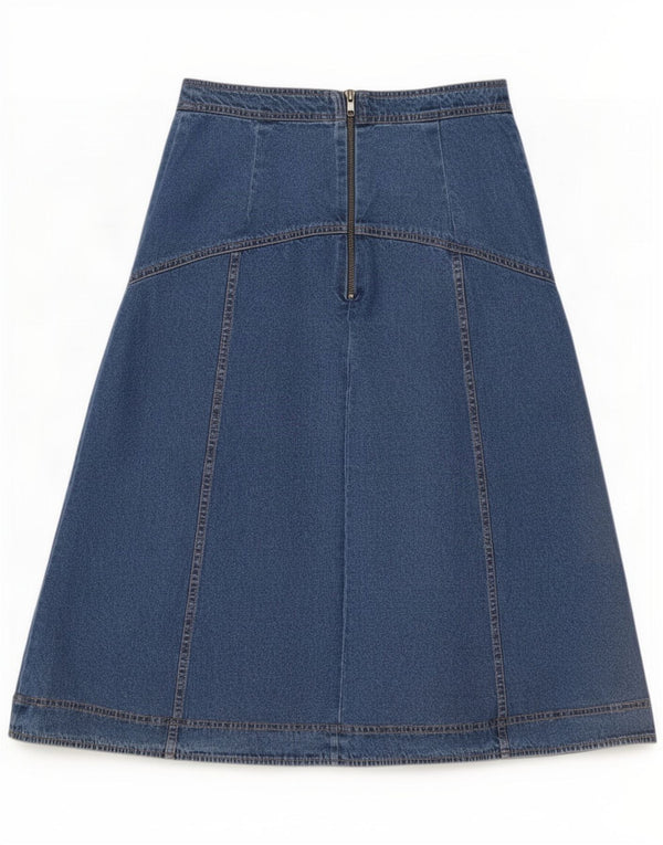 Fusta de denim cu talie înaltă pentru femei Marks & Spencer UK 8 Small W28 Blue