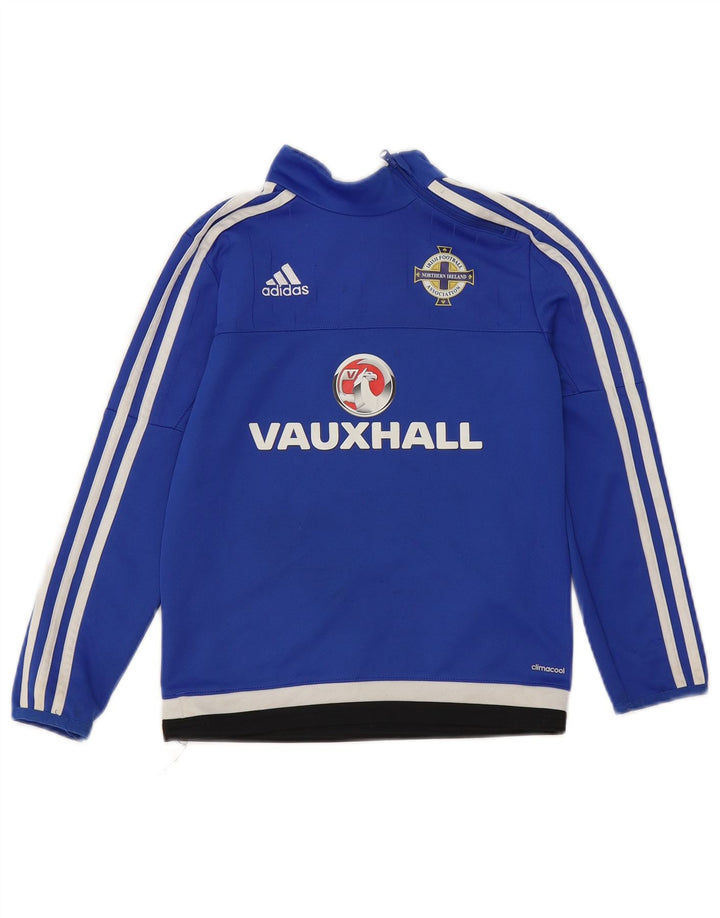 ADIDAS Boys Vauxhall Graphic Pullover Tracksuit Top 7-8 Years Blue