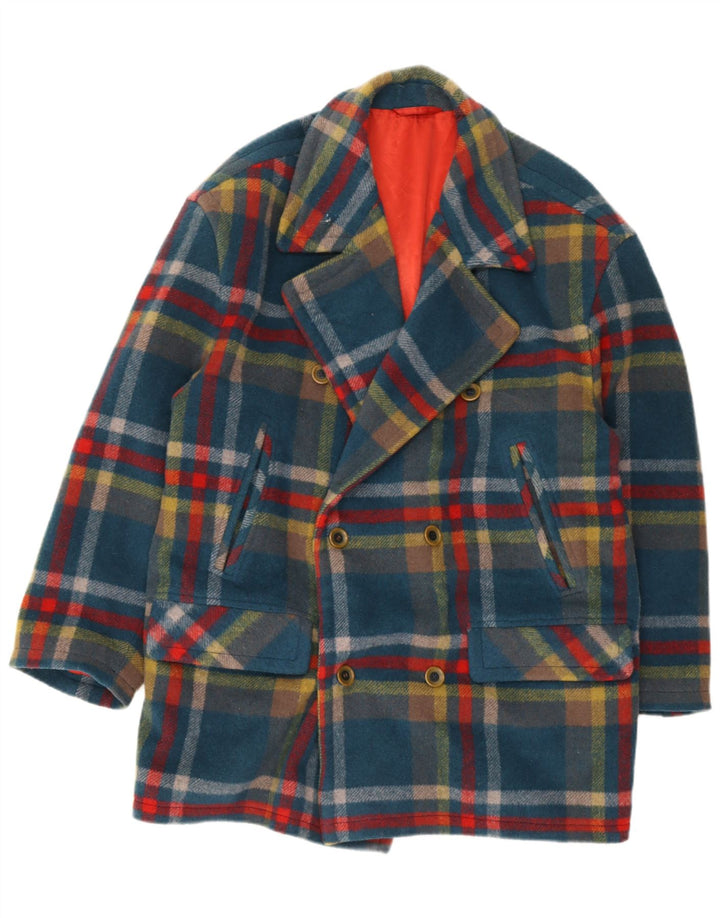 Palton dublu pentru bărbați vintage UK 42 XL Blue Check